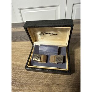 Vintage Simmons Collectible Gold Plated " Karateclad" WrapAround Mesh Cuff Links